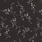 6817 Sort med hvite blomster